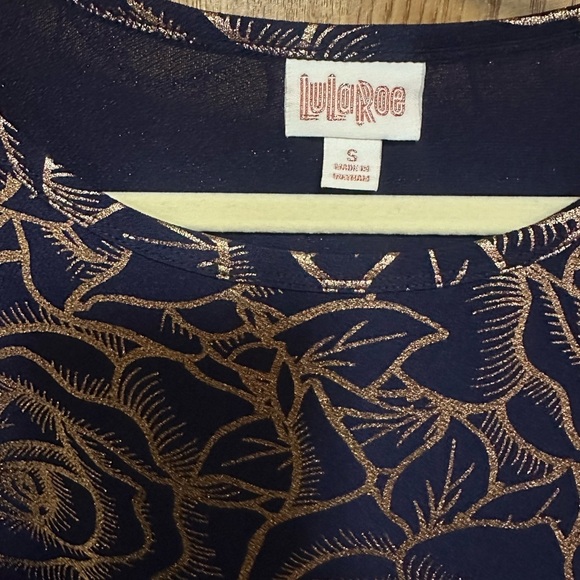 LuLaRoe Navy and Gold Floral Dress size‎ S - Picture 3 of 4